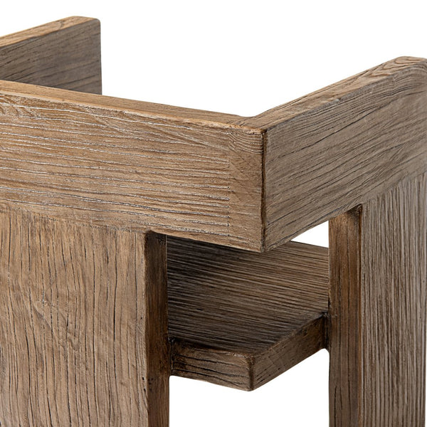 English Elm Avenel Reclaimed Elm Sculptural Accent Chair Wabi-sabi Solid Wood Architectural Statement Brown B2719P474444