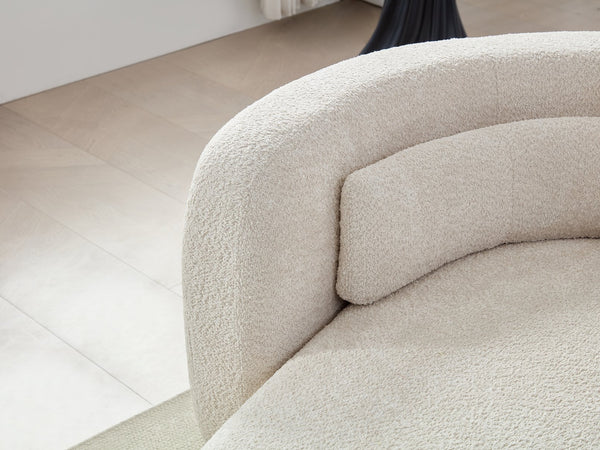 English Elm 132" Boucle Curved Sectional Sofa Modular L Shape Minimalist Seating for Living Room W2664S00104