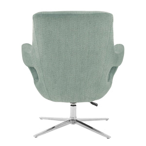 English Elm Graciel Adjustable Swivel Accent Chair in Spa Blue Linen — Polished Steel Frame, Plush Foam Comfort, No Assembly (34x35x40) B2736P354381