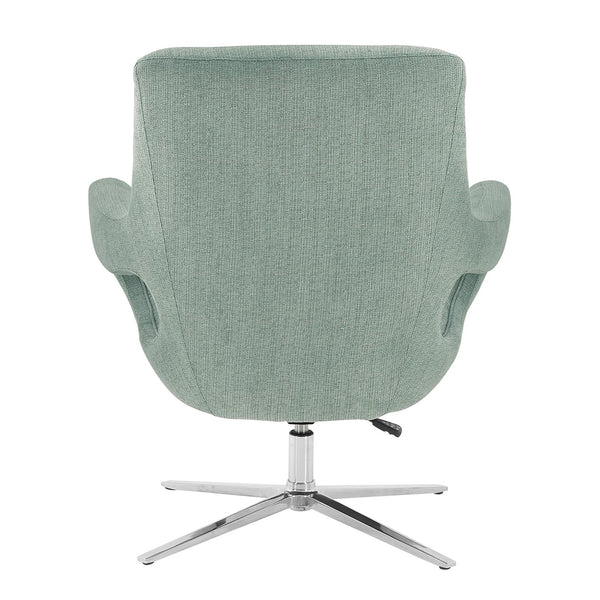 English Elm Graciel Adjustable Swivel Accent Chair in Spa Blue Linen — Polished Steel Frame, Plush Foam Comfort, No Assembly (34x35x40) B2736P354381