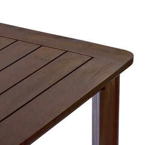 English Elm Rectangular Acacia Wood Outdoor Dining Table Seats 6 with Slatted Top for Patio Dark Brown N768P374498B