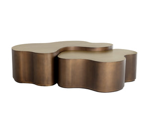 Sunpan Boise Nesting Coffee Tables - Elegant Set of 2 for Modern Living Rooms, Stylish & Functional Design Antique Bronze