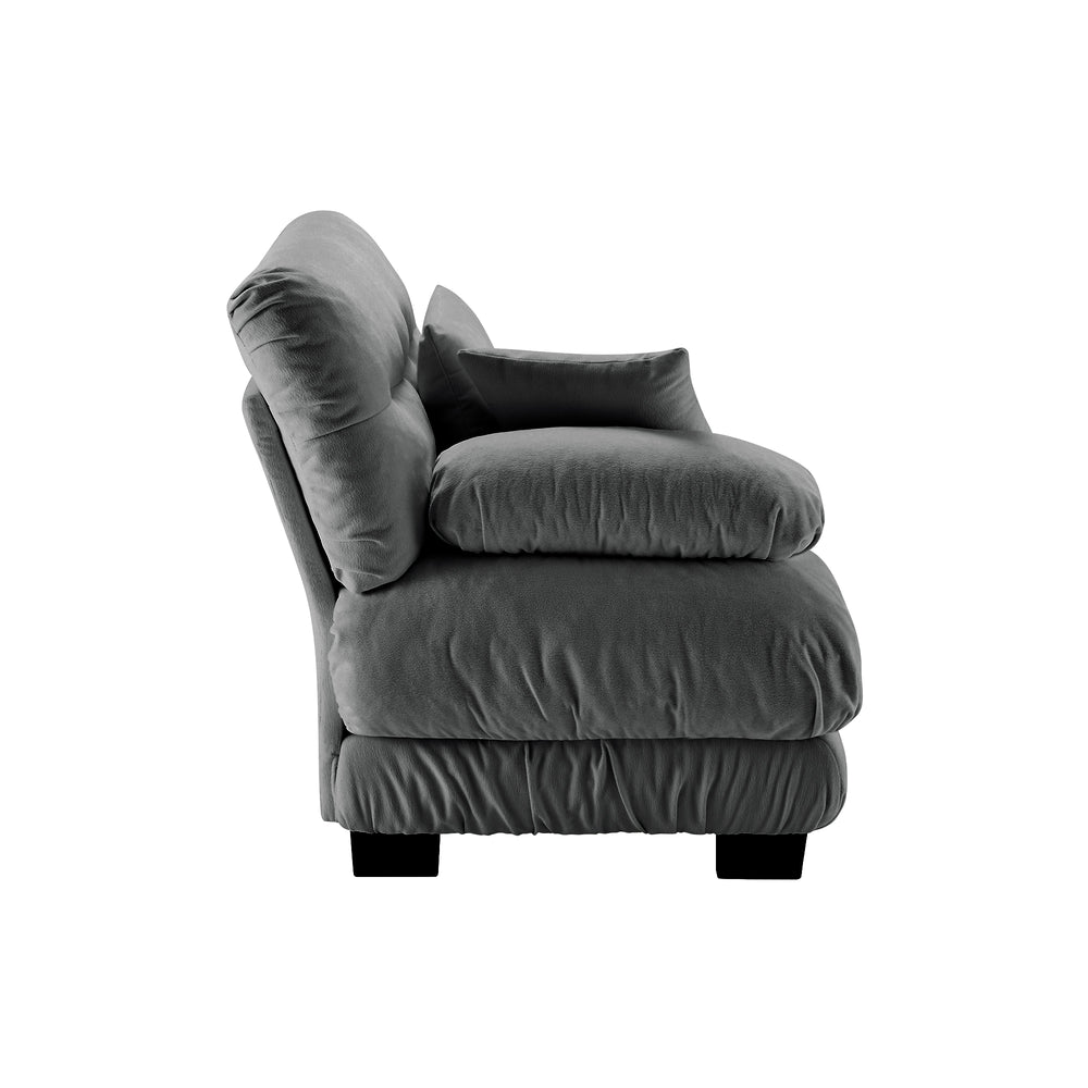 English Elm 27 Modular Left Arm Chenille Sofa Section with Solid Wood Frame for Living Room W714P253480
