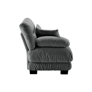 English Elm 27 Modular Left Arm Chenille Sofa Section with Solid Wood Frame for Living Room W714P253480
