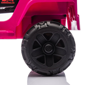 English Elm 12v Kids Electric Ride on Truck with Parental Remote Four Wheel Suspension and Led Lights Pink W1578P187456