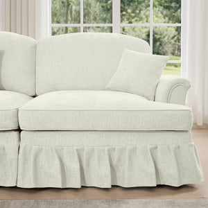 English Elm Classic Comfy Modular U-Shape Sectional Sofa: Stylish Chenille Couch With Flared Arms & Ottomans W3041S00235