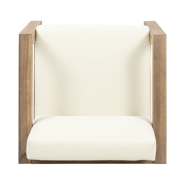 English Elm Christopher Knight Home® - GENSER Acacia Wood Outdoor Club Chairs Set of 2 with Beige Cushions, Weather-Resistant Slat Design 65728.00DLBGE-2