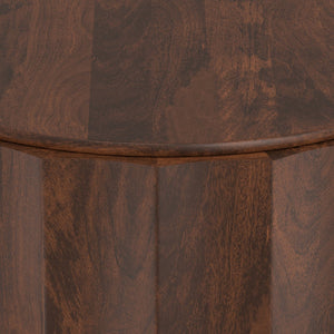 English Elm Trenton Round Mango Wood Coffee Table Handcrafted Drum Silhouette for Living Rooms B136P429101
