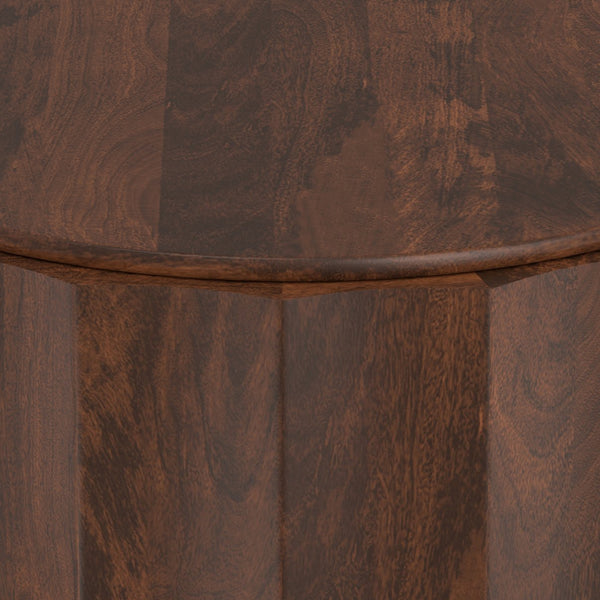 English Elm Trenton Round Mango Wood Coffee Table Handcrafted Drum Silhouette for Living Rooms B136P429101