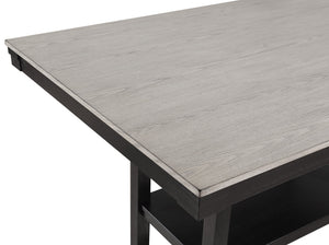 English Elm 1pc Counter Height Dining Table 42"x60" Light Gray Top with Bold Black Base – Modern Rectangular Oak-Style Craftsmanship B011P257345