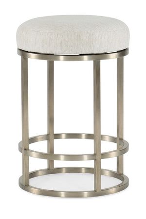 Hooker Furniture Linville Champagne Metal Counter Stool With Remington Porcelain Performance Seat, Timeless Comfort Finish 6150-75450-95