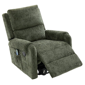 English Elm Manual Recliner Swivel Rocker Massage Chair Chenille Nursery and Living Room Seat Green N763P347287F