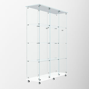 English Elm Tempered Glass Display Cabinet With Bluetooth Led Lights - Secure Storage For Wine, Files & Décor W3155S00014-GIGA