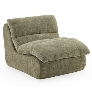 English Elm Upholstered Cocoon Accent Chair Ergonomic Curved Frame Soft Breathable Fabric Lounge Seat Green T3623P434428