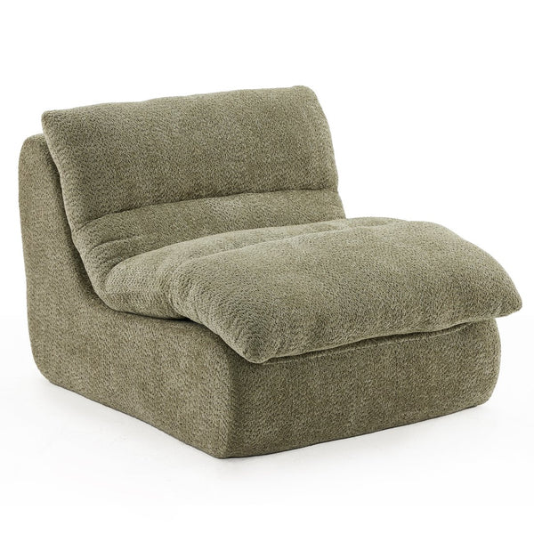 English Elm Upholstered Cocoon Accent Chair Ergonomic Curved Frame Soft Breathable Fabric Lounge Seat Green T3623P434428
