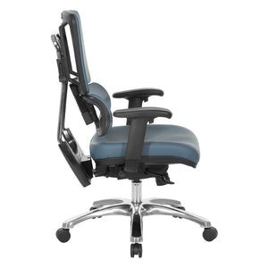 OSP Home Furnishings Dillon Ergonomic Managers Chair with Antimicrobial Upholstery and Lumbar Support Blue 99662CDB-R105