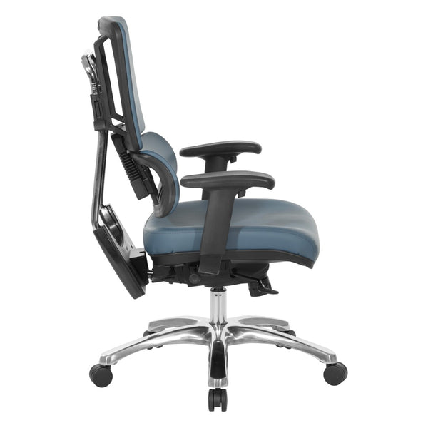 OSP Home Furnishings Dillon Ergonomic Managers Chair with Antimicrobial Upholstery and Lumbar Support Blue 99662CDB-R105