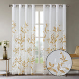 Madison Park Cecily Modern/Contemporary Burnout Printed Curtain Panel MP40-7434 Yellow