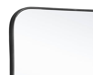 Sunpan Calabasas Wall Mirror - Sleek Minimalist Design with Unique Artisanal Craftsmanship for Modern Spaces Black