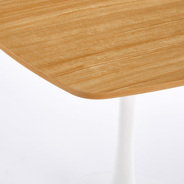 English Elm 1+4,5pieces Mid-century Dining Set White Mdf Top Tapered Metal Legs Seats Six W3766S00007