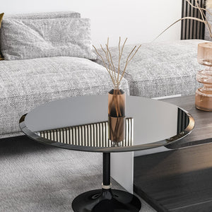 English Elm 32" Round Tempered Glass Table Top - Sleek Black Surface With Beveled Edge For Modern Style & Durability W241P248371