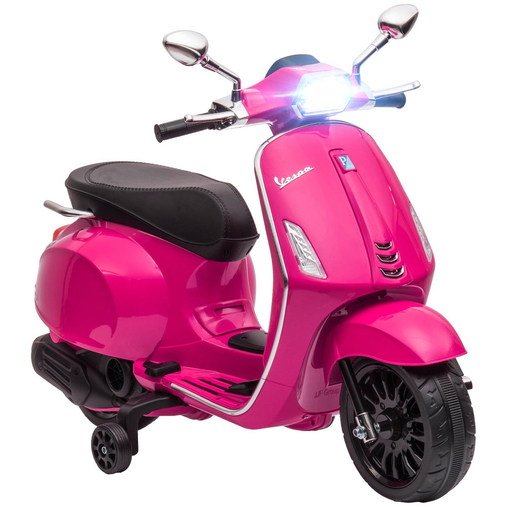 English Elm Qaba Vespa Licensed Retro Ride on Electric Motorbike for Toddlers with Fm Radio Pink W2225P229331