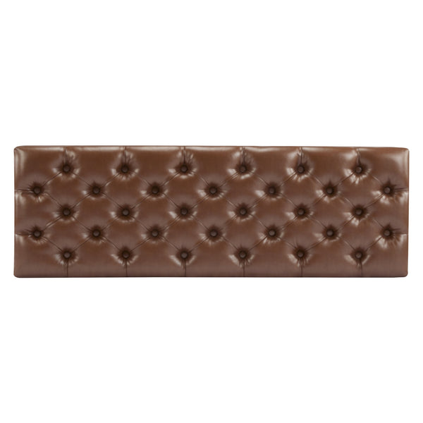 English Elm Christopher Knight Home® - Ottoman tufted storage bench with boucle cushion, diamond stitch elegance, soft-close lid, sturdy legs Brown N779P294331B