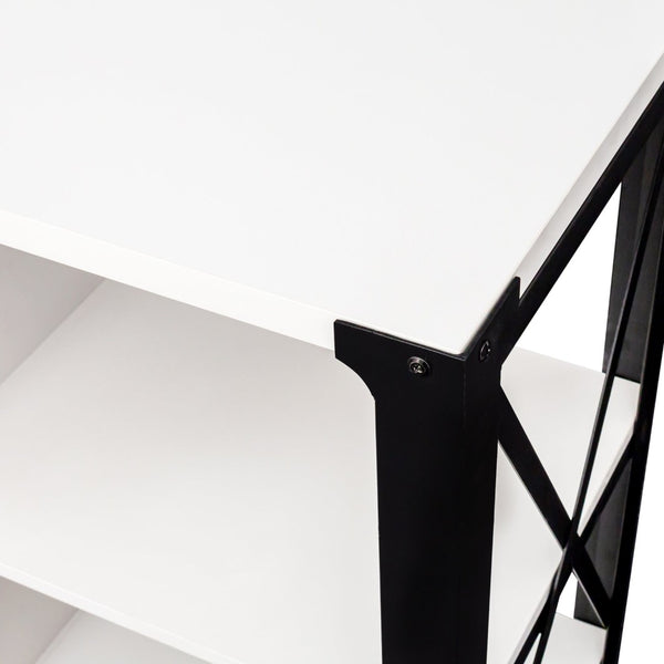 English Elm Tv Stand For Living Room - Industrial Farmhouse 80-Inch Tv Console With Open Shelves & Mesh Door Storage W331S00121-GIGA