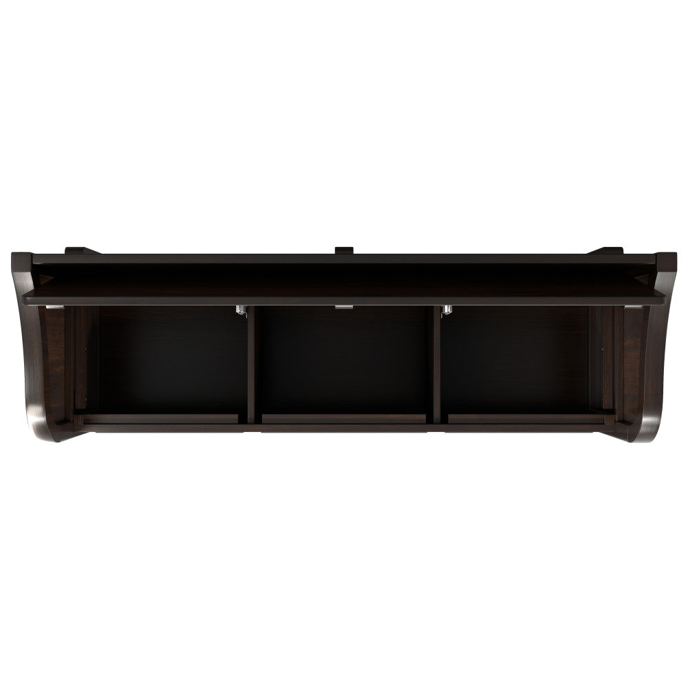 English Elm Connaught Wide Entryway Storage Bench - Handcrafted Dark Chestnut Wood With Spacious Storage & Seating B136P203417