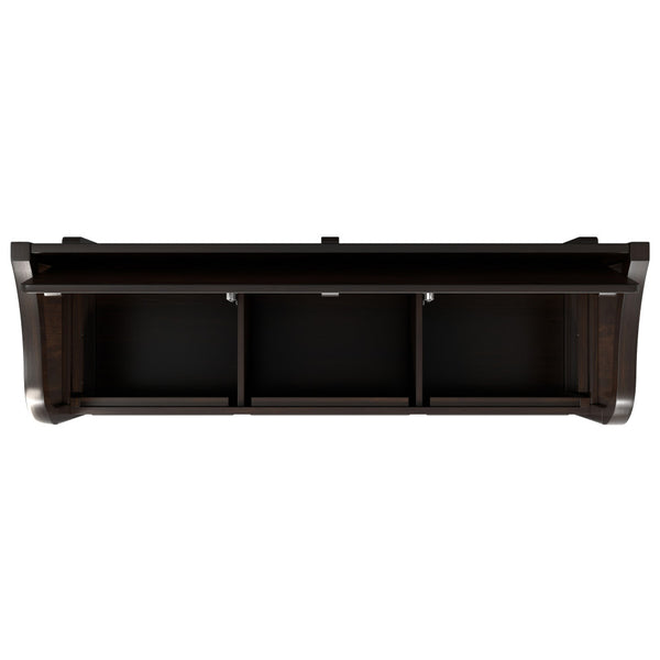English Elm Connaught Wide Entryway Storage Bench - Handcrafted Dark Chestnut Wood With Spacious Storage & Seating B136P203417