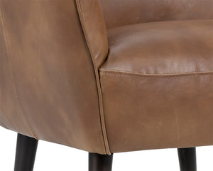 Sunpan Luther Lounge Chair - Mid-Century Modern Design with Faux Leather and Espresso Wood Legs for Comfort Tobacco Tan
