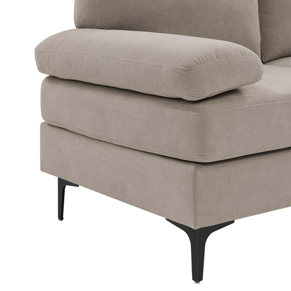 English Elm Polyester Blend U-shape Sectional with Double Chaise and Black Metal Legs B2748S00039
