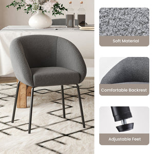 English Elm Kitchen Mid-Century Dining Chairs Set of 2 with Rattan Backrest, Cantilever Aluminum Legs, 300lb Capacity Gray T3623P408500