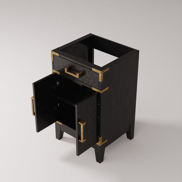 English Elm Black Oak Single-Sink Vanity 20" W With Soft-Close Door & Ample Storage For Modern Bathrooms B2731P260885