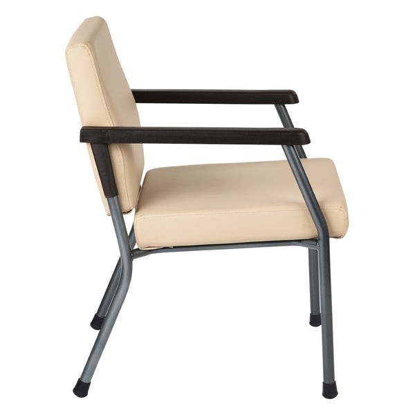 OSP Home Furnishings Bariatric Guest Chair with Reinforced Metal Frame and Pu Arm Pads for Medical Waiting Rooms BC9601-R104
