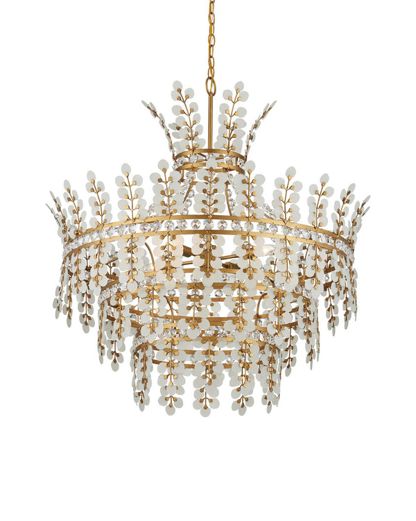 Currey & Company Bradshaw Chandelier - Elegant Art Deco Design With Crystal Accents For Timeless Illumination And Style Gold Glass ,Crystal ,Wrought Iron 9000-1295-currey-company