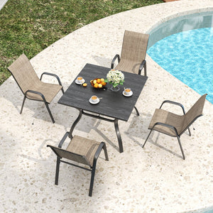 English Elm Outdoor Teslin Patio Chair Wide Ergonomic Seat Rust Proof Frame Commercial Grade W3979P392983