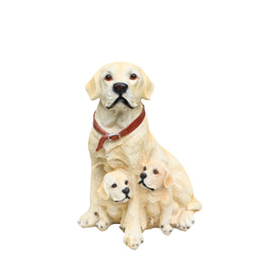 English Elm Labrador Mother and Pup Resin Garden Statue with Integrated Floral Planter Basin W5398P464250