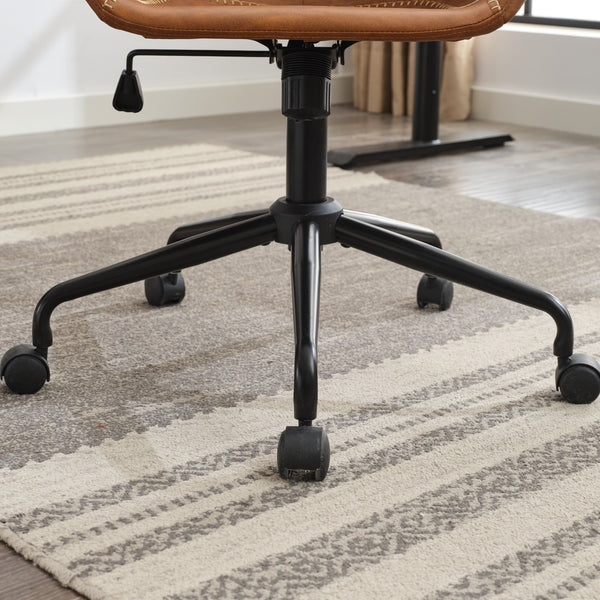 English Elm Mid-Century Minimalist Office Chair with 40° Recline, Adjustable Rebound, 320mm Wide Base, Ergonomic Design Brown W1143P173517