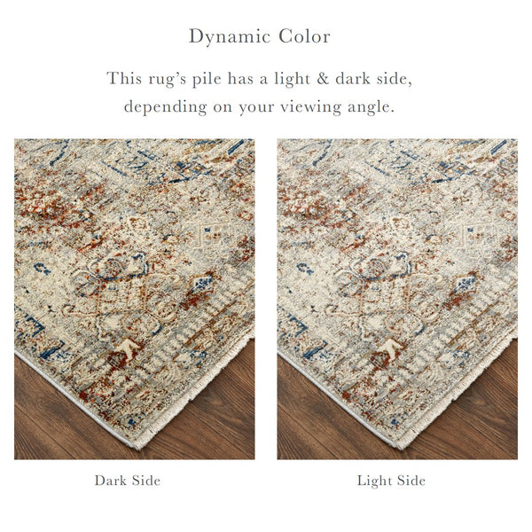 Feizy Rugs Kaia Luxe Soft Area Rug - Distressed Medallion Design In Neutral Tones For High-traffic Spaces Tan,Orange,Red Polypropylene,Viscose,Polyester Kai39gjfgrymlti11