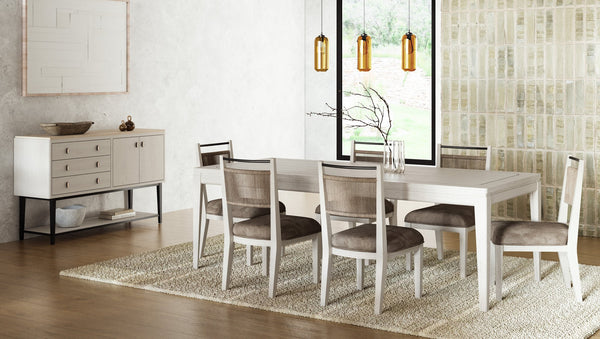 English Elm Rope Woven-Back Dining Chair with Vanilla Wood Frame and Camel Upholstered Seat for Stylish Comfort Beige 39.75 L x 21.75 W x 13.5 H B2699P296293