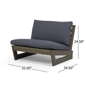 English Elm Christopher Knight Home® - SHERWOOD Club Chair with Acacia Wood Frame, Weather-Resistant Outdoor Lounge Seating with Cushions DARK GREY 64867.00DGRYMP1