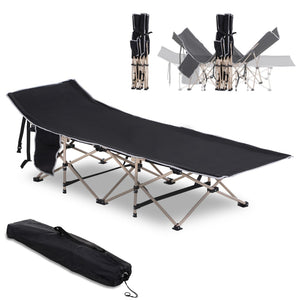 English Elm Outsunny Portable Camping Cot For Adults - Elevated Sleeping Bed With Carry Bag & Side Pocket, 330 Lbs. W2225P200879-GIGA