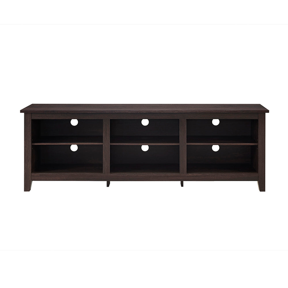 English Elm Walker Edison - Modern 70" Transitional TV Stand Espresso - 3-Shelf Open Storage, Adjustable Shelves, 250 lb Support and Cord Management B185P169324