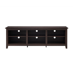 English Elm Walker Edison - Modern 70" Transitional TV Stand Espresso - 3-Shelf Open Storage, Adjustable Shelves, 250 lb Support and Cord Management B185P169324