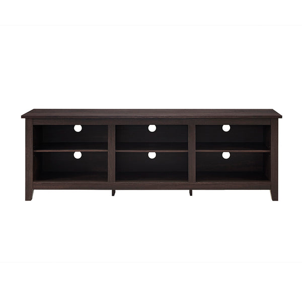 English Elm Walker Edison - Modern 70" Transitional TV Stand Espresso - 3-Shelf Open Storage, Adjustable Shelves, 250 lb Support and Cord Management B185P169324