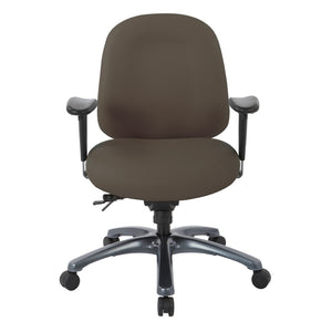 OSP Home Furnishings Multi-function Ergonomic Mid Back Office Chair with Lumbar Support and Titanium Base Graphite 8512-R111