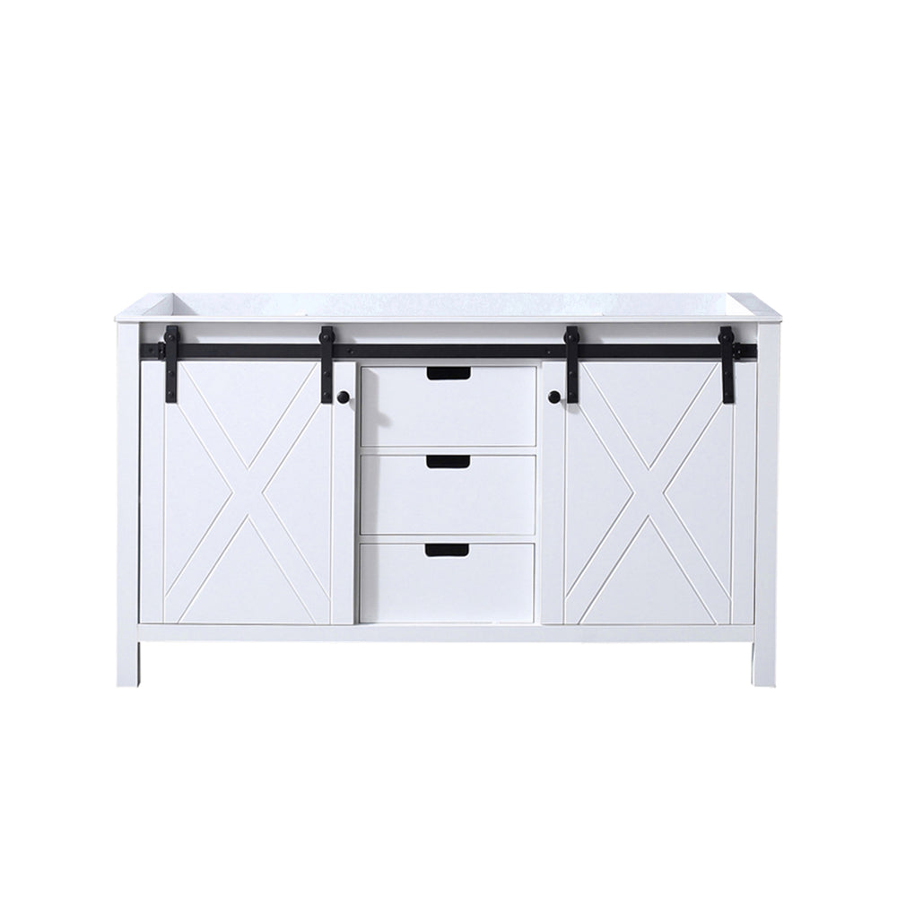 English Elm White Double Bath Vanity 60-in W x 22-in D — Solid Wood Frame, Soft-Close Drawers, Spacious Storage B2731P260035