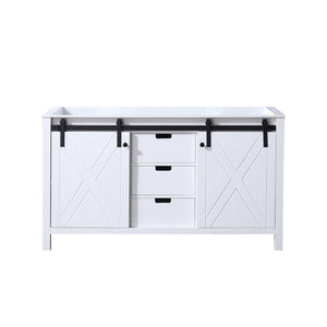 English Elm White Double Bath Vanity 60-in W x 22-in D — Solid Wood Frame, Soft-Close Drawers, Spacious Storage B2731P260035