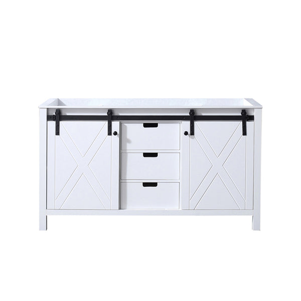 English Elm White Double Bath Vanity 60-in W x 22-in D — Solid Wood Frame, Soft-Close Drawers, Spacious Storage B2731P260035